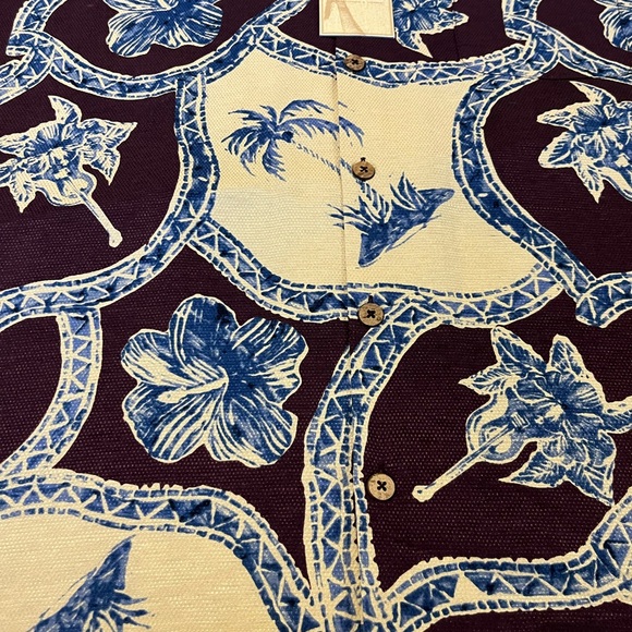 Caribbean Pure Silk Hawaiian Shirt XL NWT Tropical Camp Aloha Oversized Fit - Picture 2 of 8